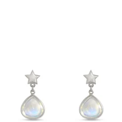 Moonstone Earrings, Sterling Silver