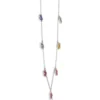 Multi-Colored Sapphire Floral Station Necklace, 14K White Gold
