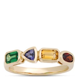 Multicolor Gemstone Ring, 14K Yellow Gold