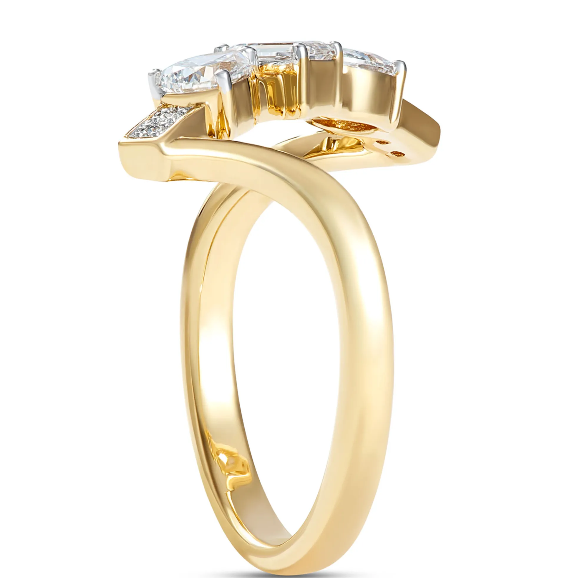 Multi-Shape Diamond Ring, ⅔ Total Carat Weight, 14K Yellow Gold