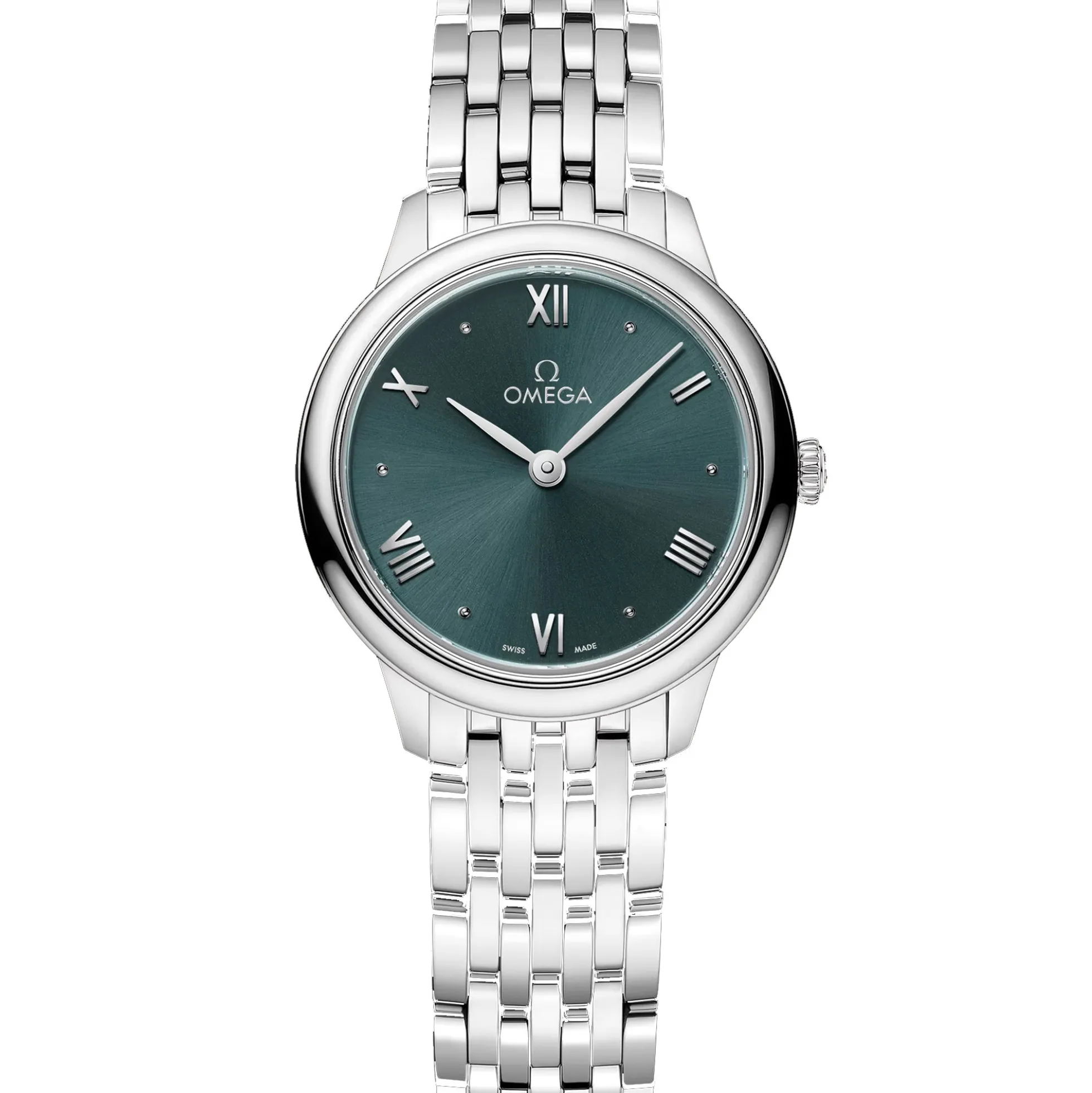 OMEGA Prestige De Ville Steel Green Dial Watch, 27.5mm