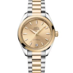 OMEGA Seamaster Aqua Terra Shades Steel ‑ Moonshine™ Gold on Steel ‑ Moonshine™ Gold Strap Gold Dial Watch, 34mm