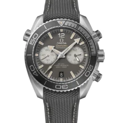 OMEGA Seamaster Planet Ocean Steel on Rubber Strap Grey Dial Watch, 45.5mm