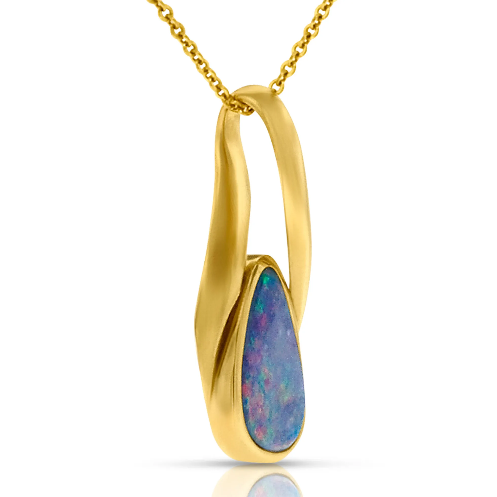 Opal Doublet Pendant 14K