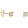 Opal Stud Earrings 14K