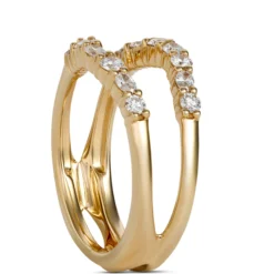 Oval and Round Diamond Ring Enhancer in 14K Yellow Gold
