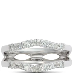 Oval and Round Diamond Ring Enhancer in 14K White Gold