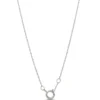 Oval Aquamarine Pendant Necklace, 14K White Gold