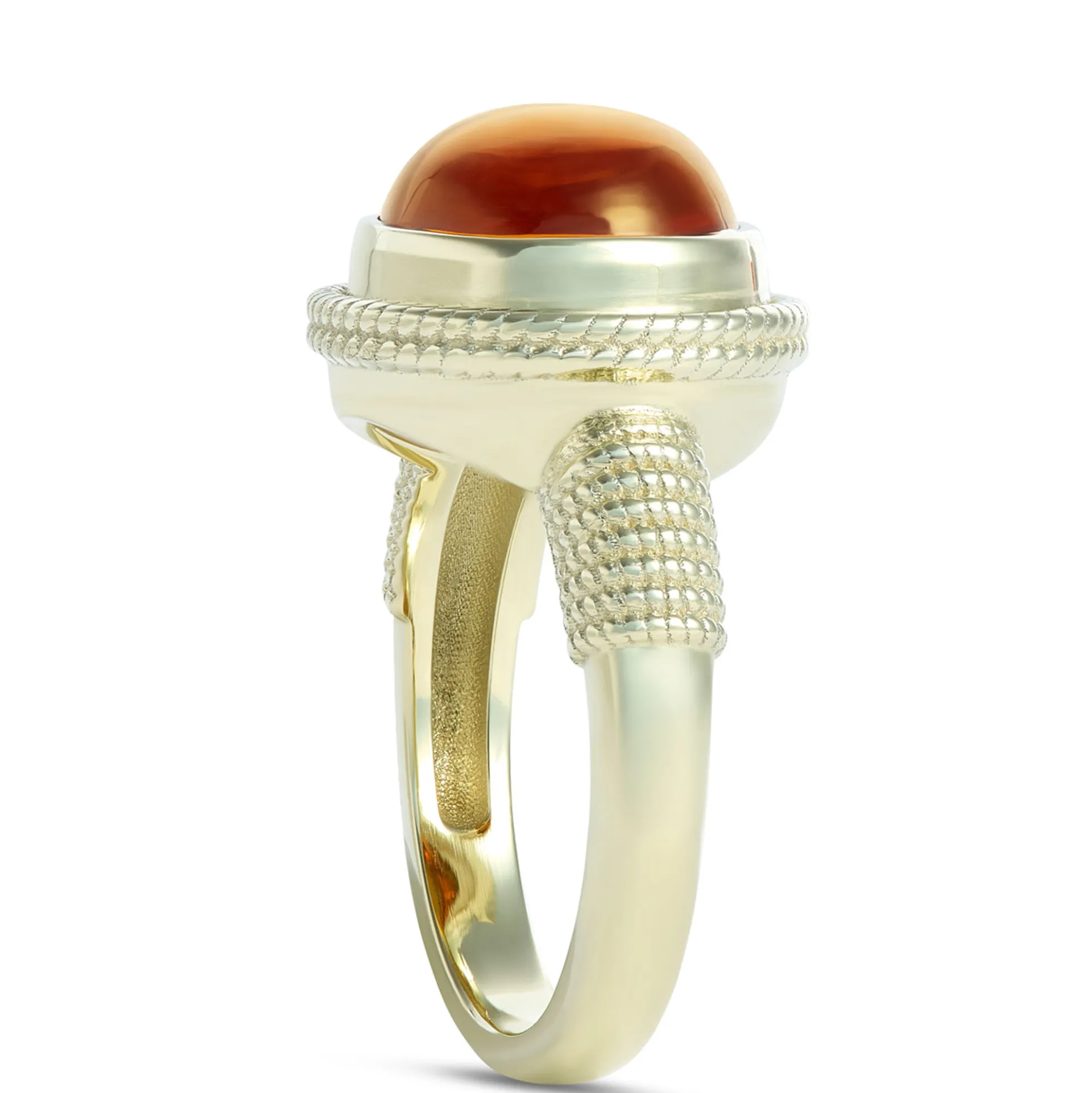 Oval Citrine Cabochon Ring, 14K Yellow Gold
