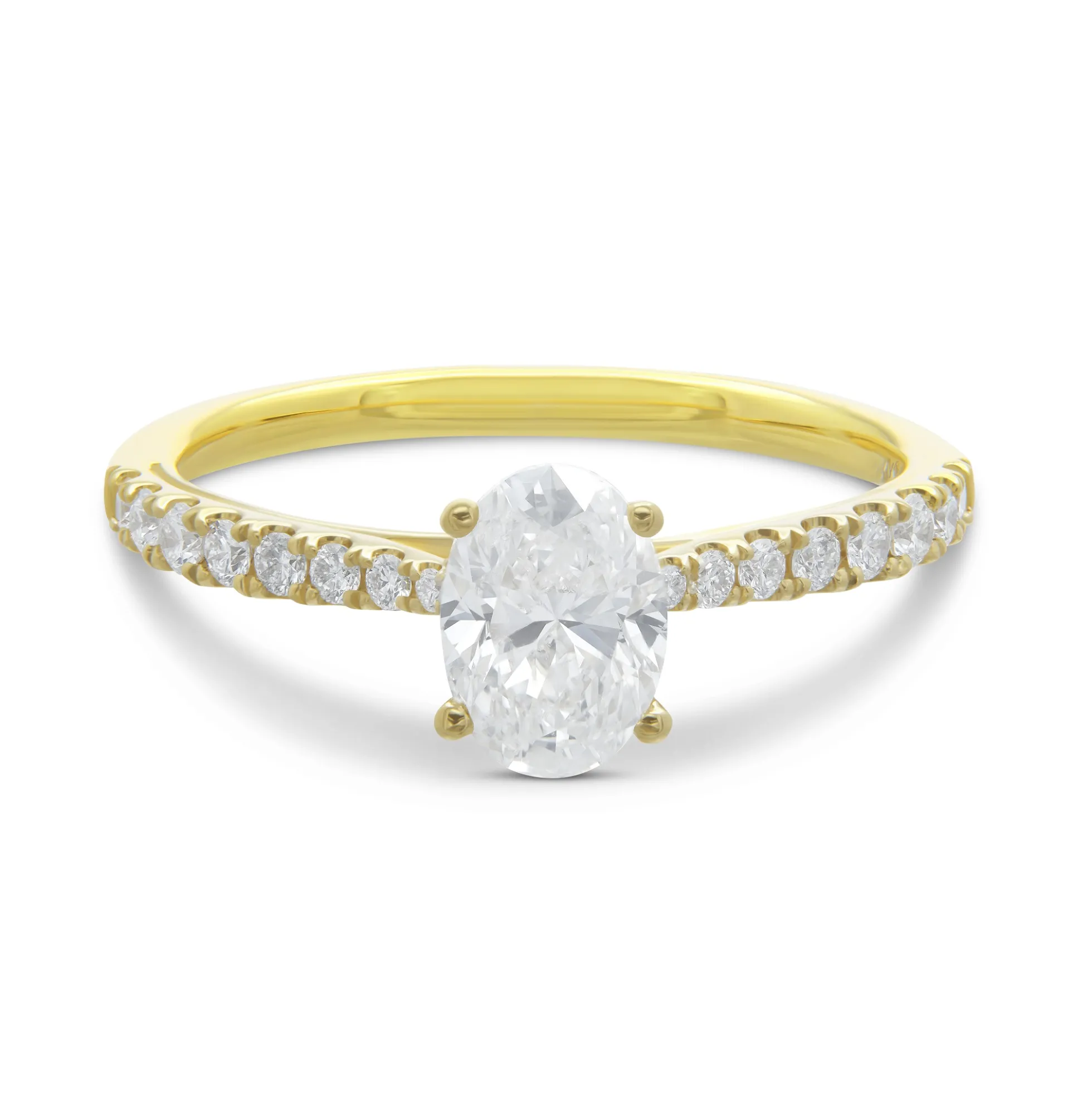 Oval Diamond Ring in 14K Yellow Gold