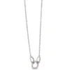 Oval Diamond Ring Pendant, 14K White Gold