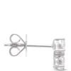 Oval Diamond Stud Earrings, 9/10 Total Carat Weight, 18K White Gold