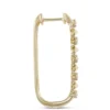 Oval Hoop Diamond Earrings, 14K Yellow Gold