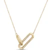 Oval Link Diamond Necklace, 14K Yellow Gold