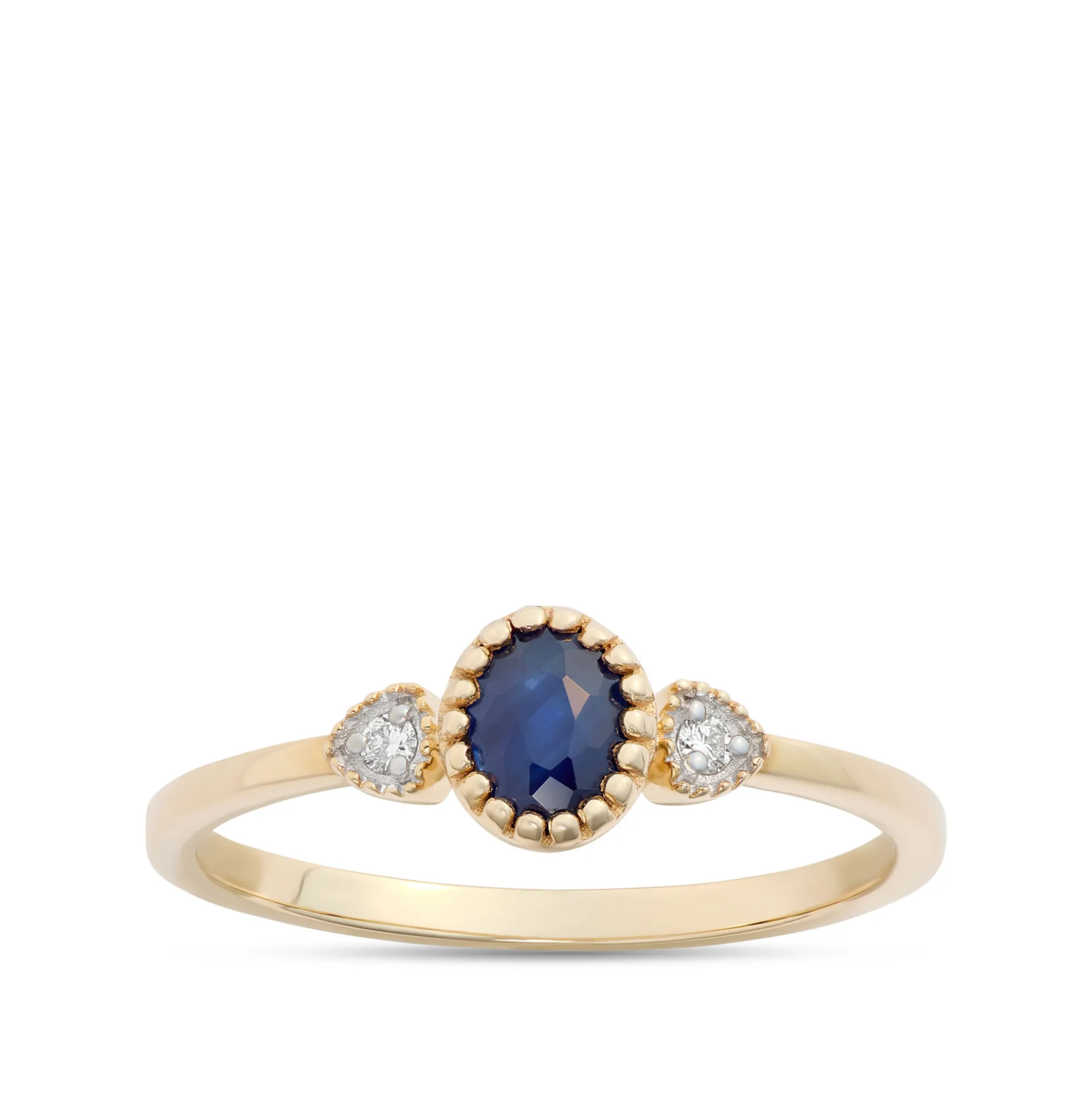 Oval Sapphire Ring, 14K Yellow Gold