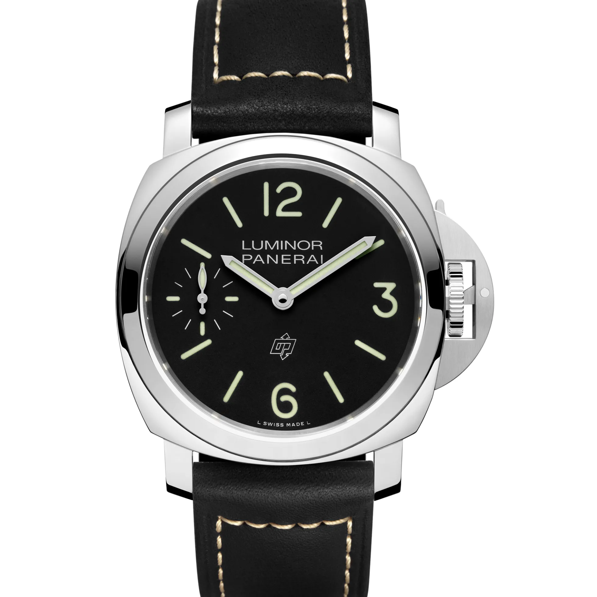 Panerai Luminor Logo Black Dial Watch, 44mm
