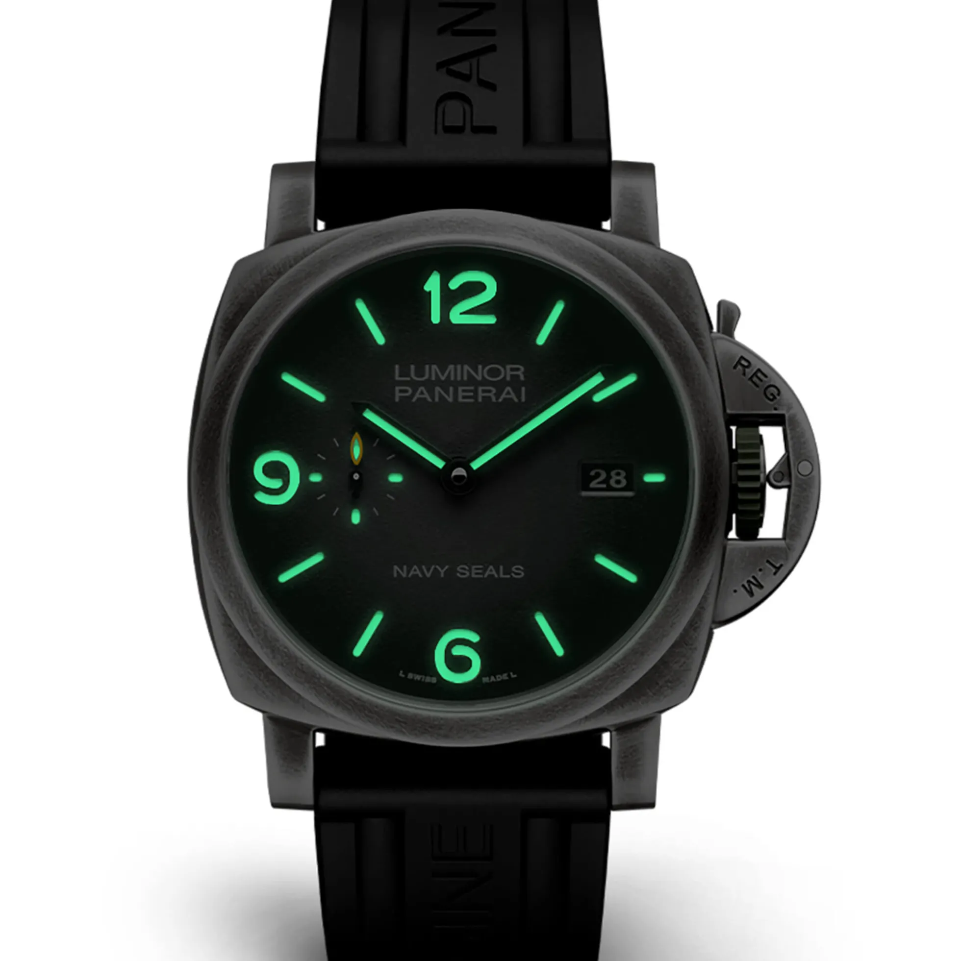Panerai Luminor Marina Navy Seals Watch Anthracite Dial Black Rubber Strap, 44mm