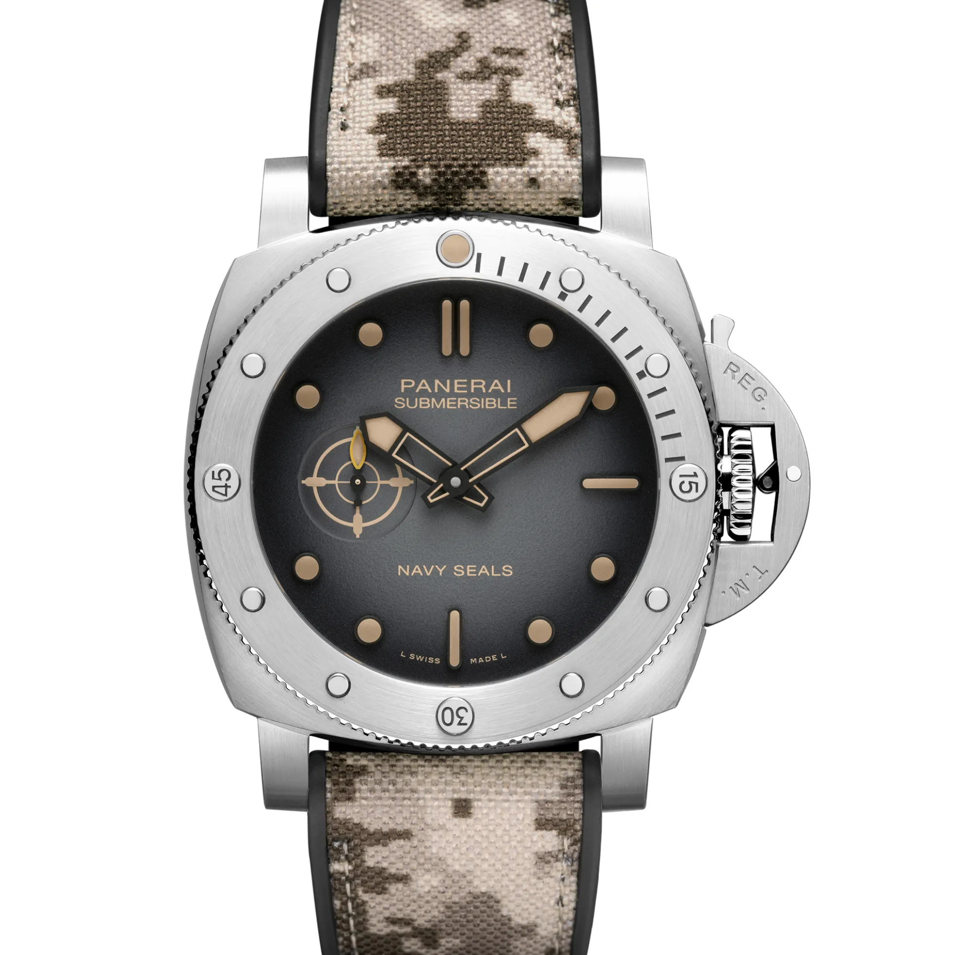 Panerai Submersible QuarantaQuattro Navy SEALs Black Dial Watch, 44mm