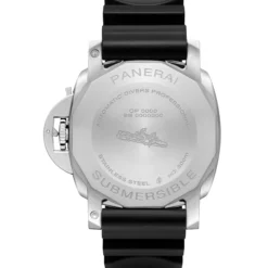 Panerai Submersible QuarantaQuattro Watch Steel Case Black Dial, 44mm