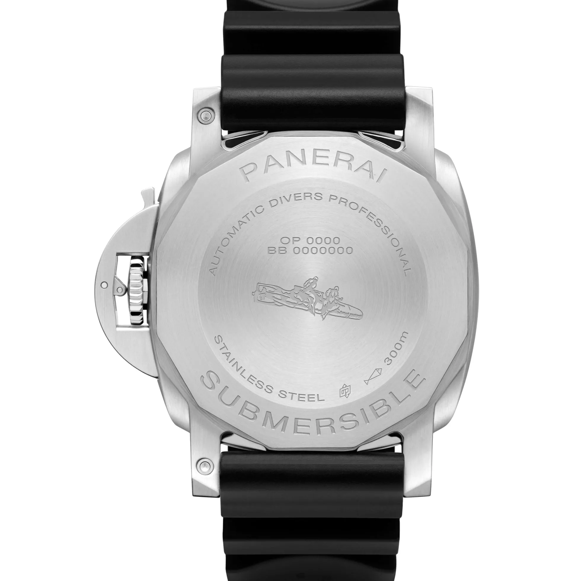 Panerai Submersible QuarantaQuattro Watch Steel Case Black Dial, 44mm