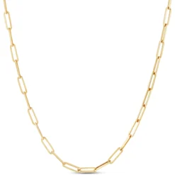 Paperclip Chain Necklace 14K, 24