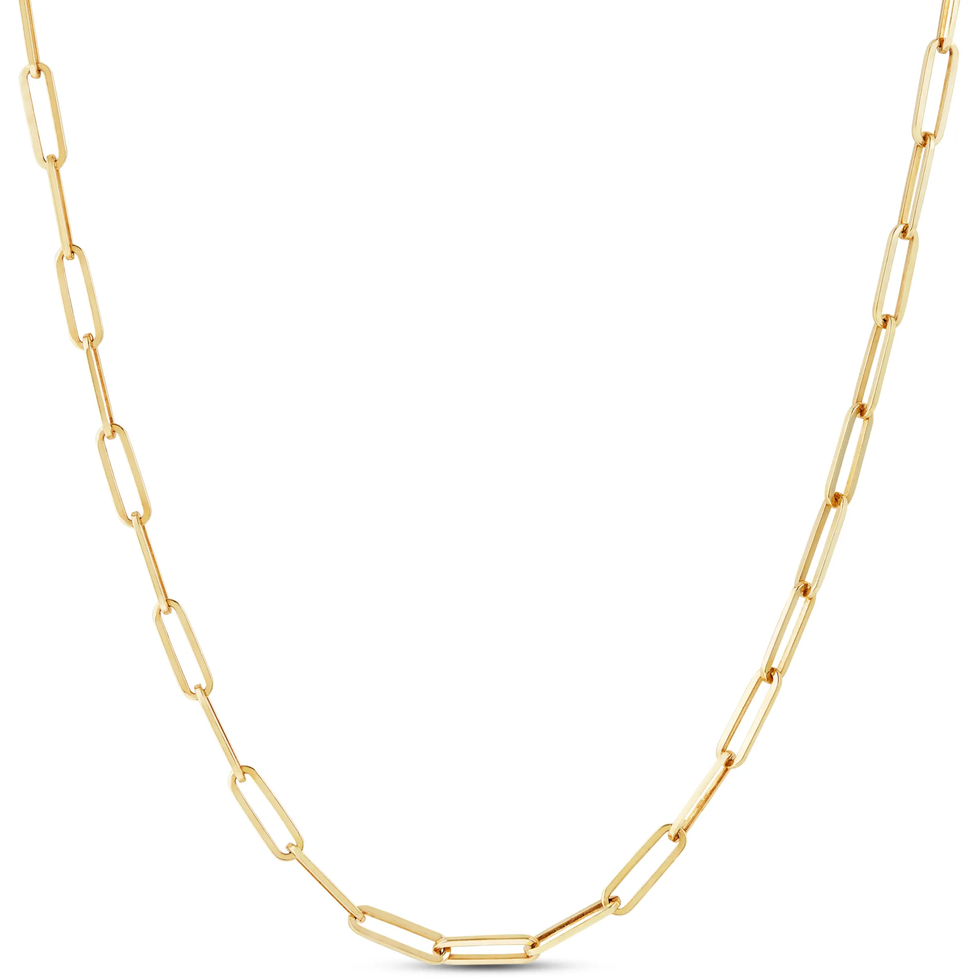 Paperclip Chain Necklace 14K, 24"