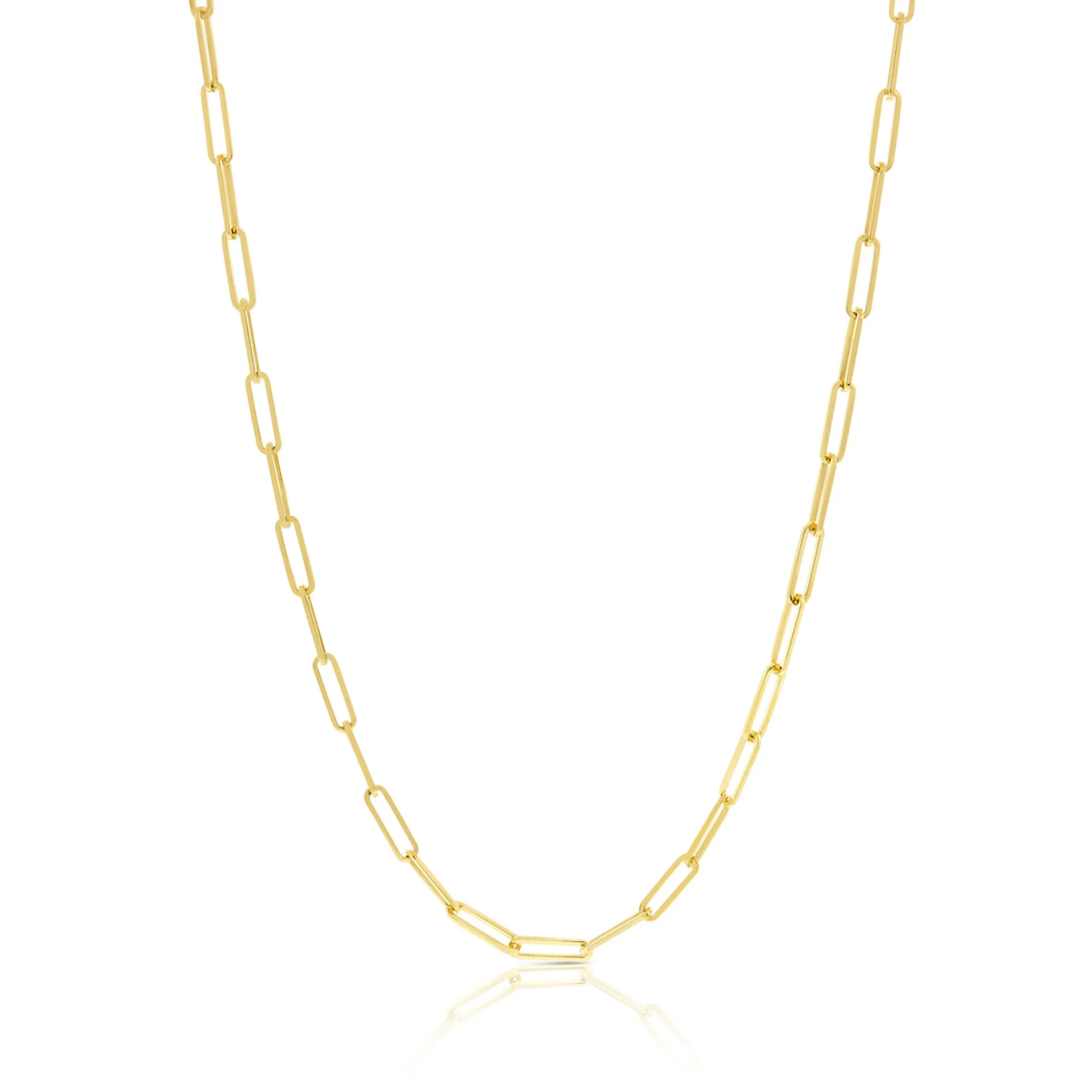 Paperclip Chain Necklace 14K, 18"