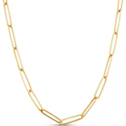 Paperclip Chain Necklace 14K, 18"
