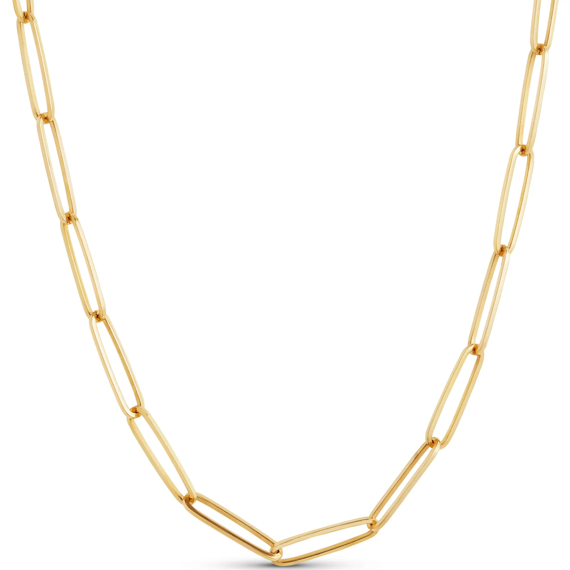 Paperclip Chain Necklace 14K, 18"