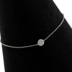 Pavé Diamond Circle Bracelet 14K