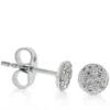 Pavé Diamond Circle Diamond Stud Earrings 14K