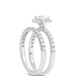 Pear-Cut Diamond Bridal Set, 14K White Gold