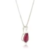 Pear Ruby & Diamond Necklace 14K