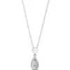 Pear Shaped Pendant with Round Diamonds, ⅓ Total Carat Weight, 14K White Gold