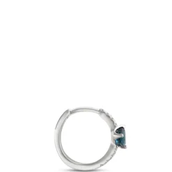 Pear Shaped Sapphire Earrings, 14K White Gold