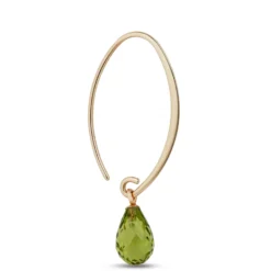 Peridot Drop Earrings 14K