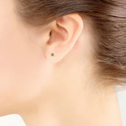 Peridot Stud Earrings 14K
