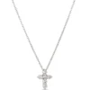 Petite Diamond Cross Pendant, 14K White Gold