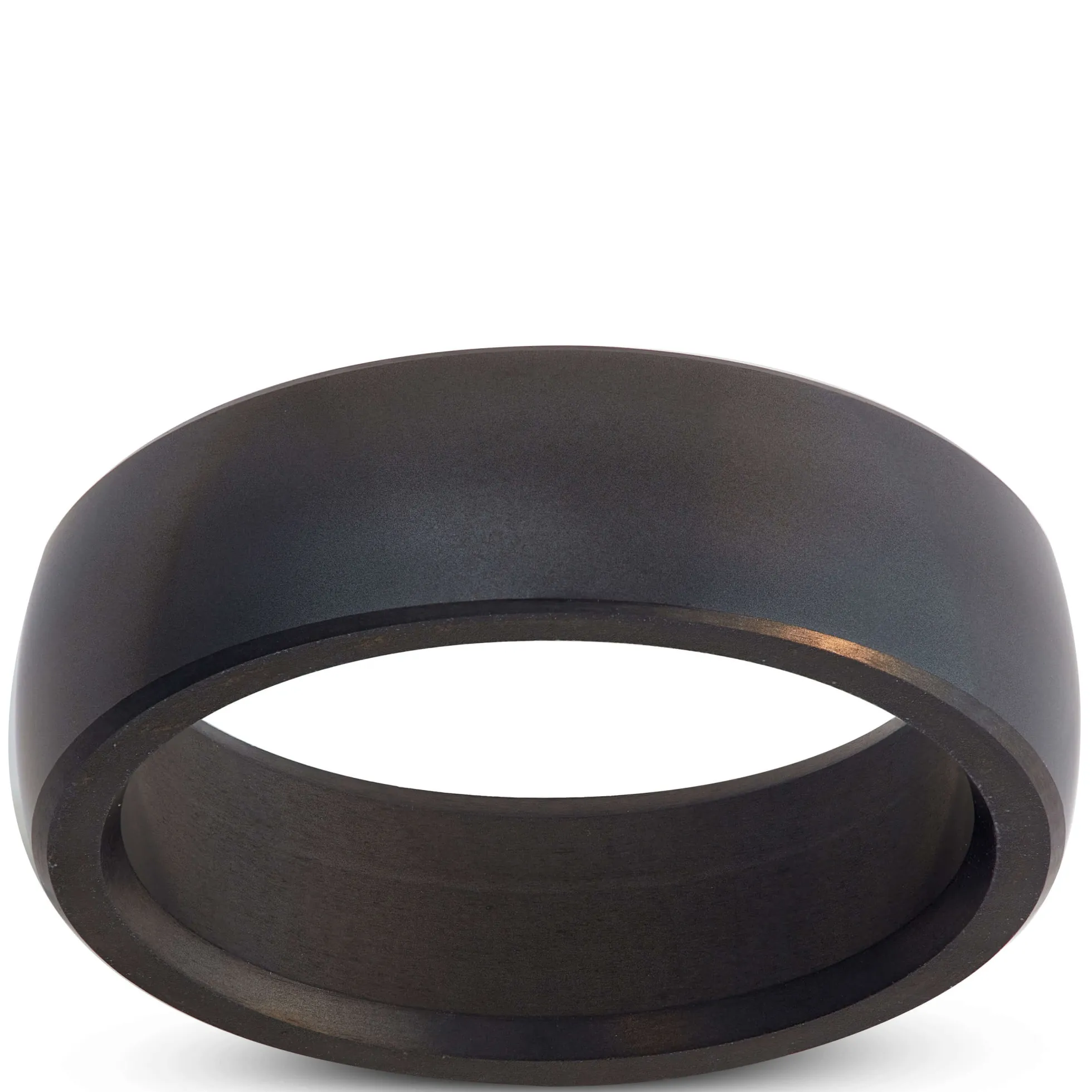 Polish Dome Black Diamond Polycrystalline Band, 7mm