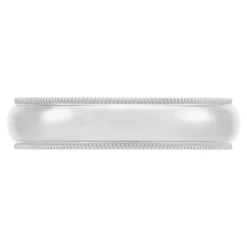 Polished Milgrain Edge Comfort Fit 5mm Band in Platinum