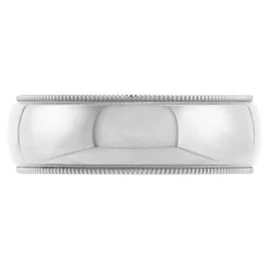 Polished Milgrain Edge Comfort Fit 7mm Band in Platinum