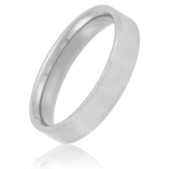 Polished Pipe Comfort Fit 4mm Band in Platinum