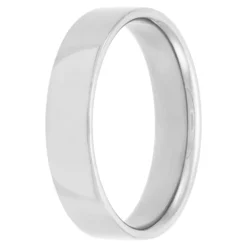Polished Pipe Comfort Fit 5mm Band in Platinum