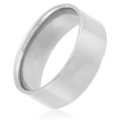 Polished Pipe Comfort Fit 8mm Band in Platinum