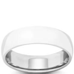 Polished Rounded Comfort Fit 6mm Band in Platinum