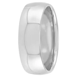 Polished Rounded Comfort Fit 7mm Band in Platinum