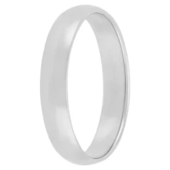 Polished Rounded 4mm Band in Platinum