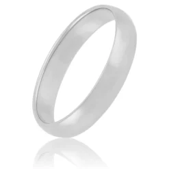 Polished Rounded 4mm Band in Platinum