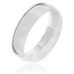 Polished Rounded 6mm Band in Platinum