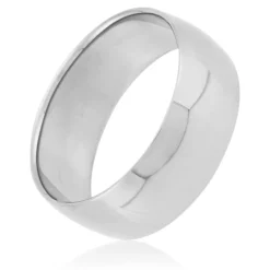Polished Rounded 8mm Band in Platinum
